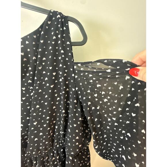 Torrid cold shoulder black heart skater dress plus size 2 (2X) - Picture 5 of 10